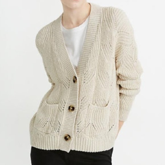 Madewell Sweaters - MADEWELL Hillview Knit Cardigan medium ivory white